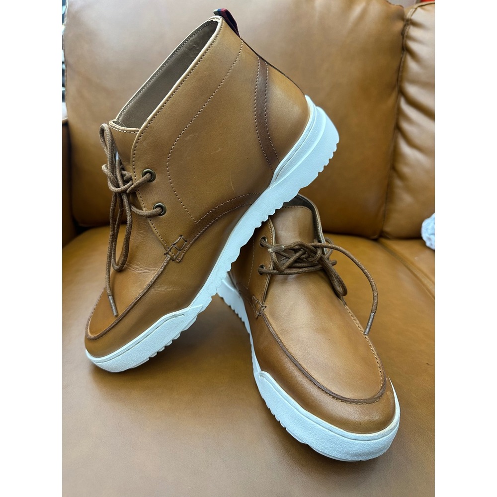 Thomas & Vine Banks Chukka Boots Mens 8 Cognac Excellent Leather Sneaker Sole‎